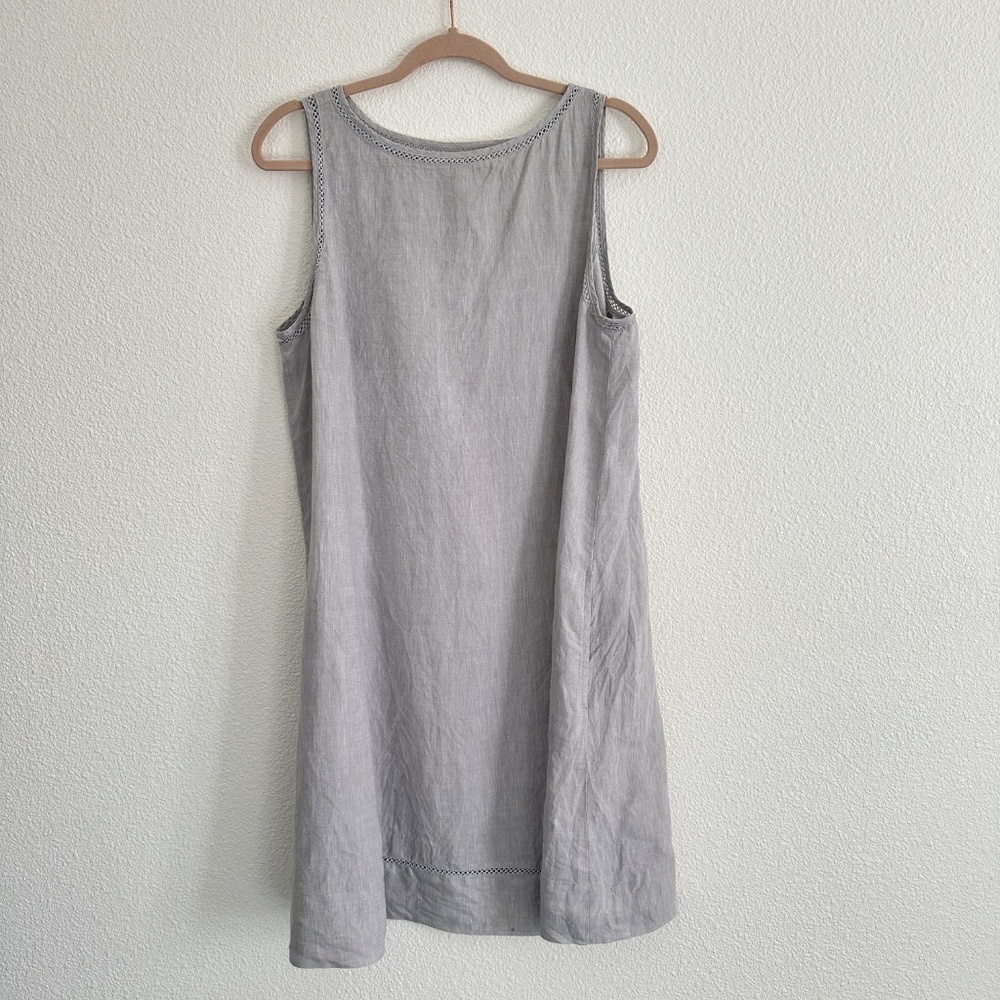 J. Jill 100% Linen grey dress Medium - Picture 4 of 14